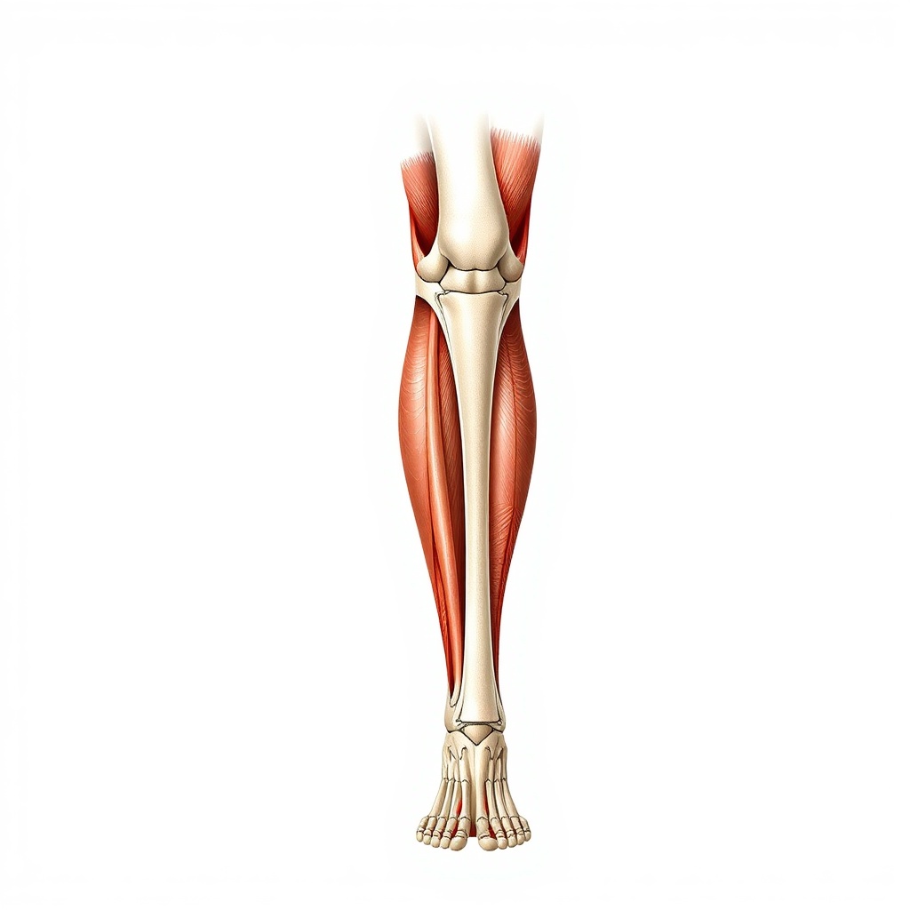하체 근육의 주요 부위인 대퇴사두근, 햄스트링, 비복근의 위치를 시각적으로 보여주는 참고 이미지